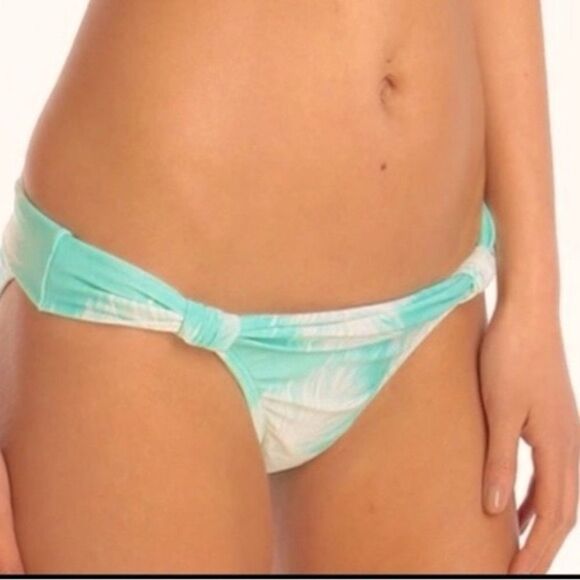 Vix NWT Bia Feather Cheeky Bikini Bottoms in Turquoise Size Large - Picture 2 of 7